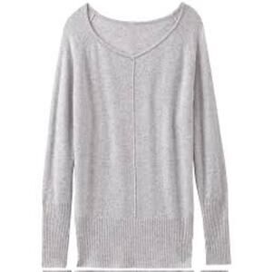 Athleta Gray V-Neck Sweater